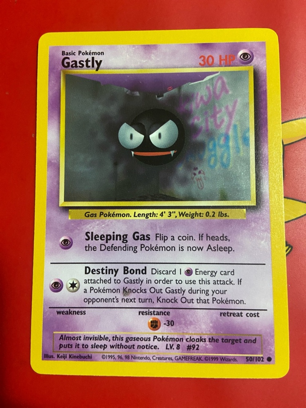 Gastly Common Unlimited Base Set 50/102 Pokemon Trading Card